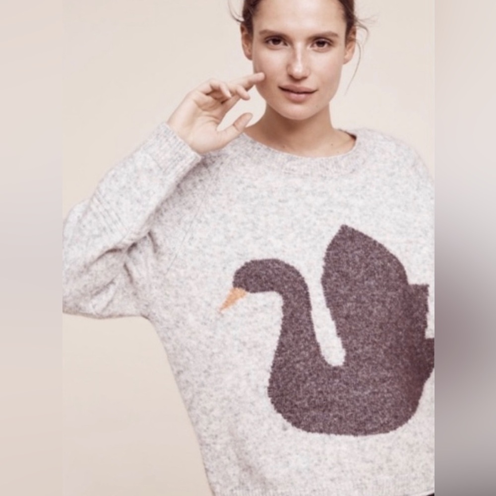Anthropologie Folk Swan Sweater